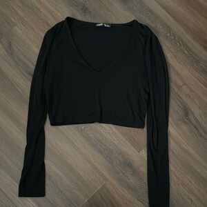 Elegant Black Long Sleeve Top
